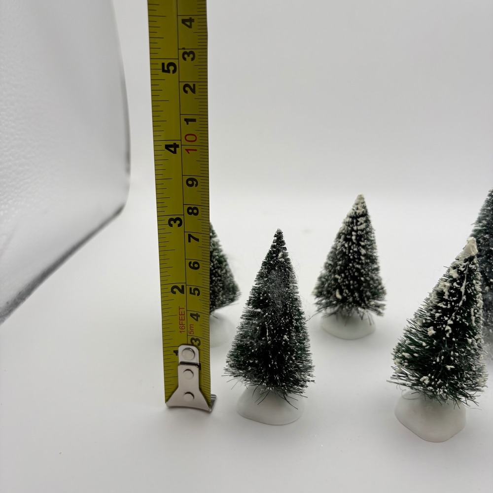 Department 56 Village Frosted Topiary Trees Set of 8 Green Snow Tipped 52035 - Picture 2 of 4